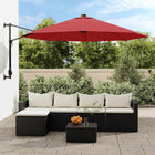 Wandparasol 290 cm felrood met LED