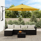Wandparasol 290 cm geel met ledverlichting