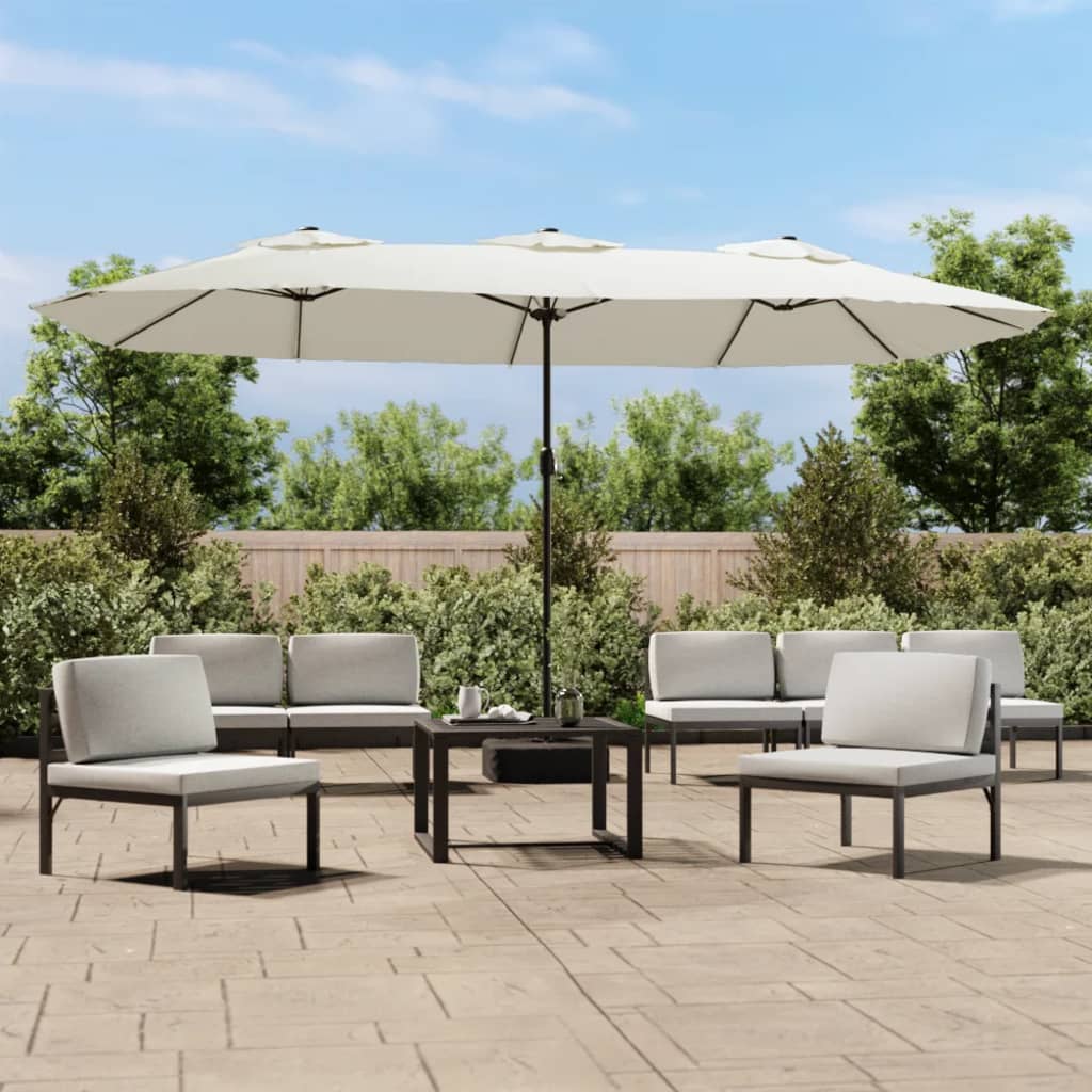Parasol Dubbel 449X265 Cm Zand Wit