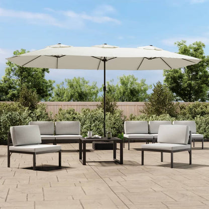Parasol Dubbel 449X265 Cm Zand Wit