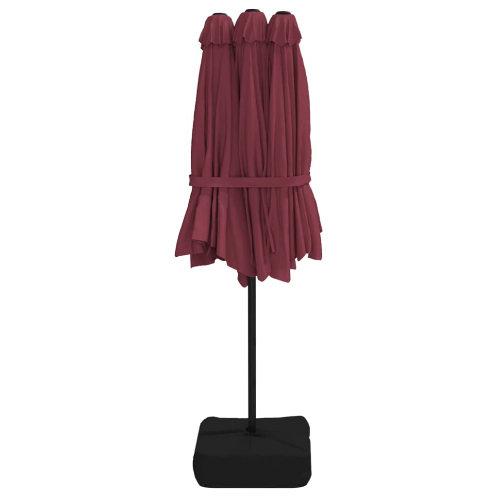 Parasol Dubbel Dak 449X265 Cm Bordeaux Rood
