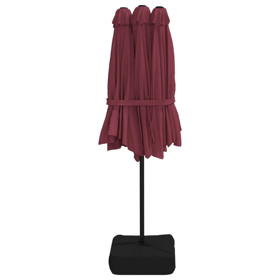 Parasol Dubbel Dak 449X265 Cm Bordeaux Rood
