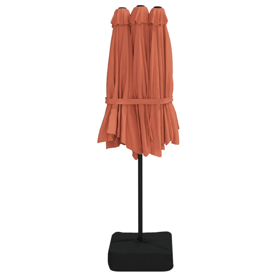 Parasol Dubbel Dak 449X265 Cm Kleurig Terracotta