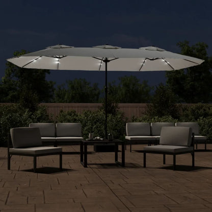 Parasol Dubbel Met Led 449X245 Cm Zandwit