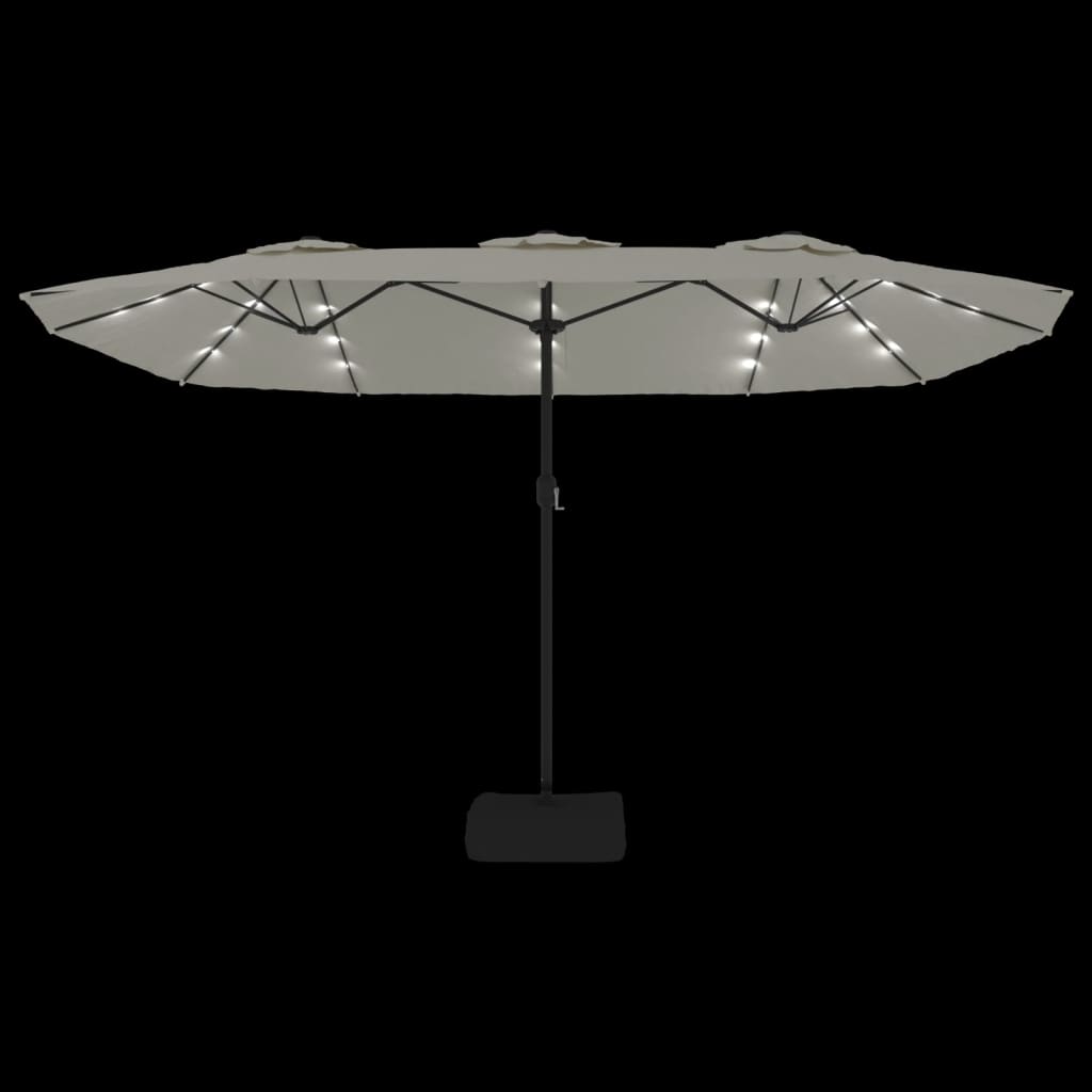 Parasol Dubbel Met Led 449X245 Cm Zandwit