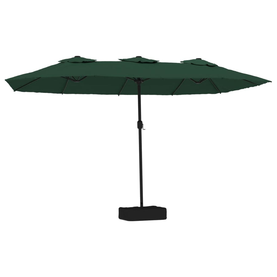 Parasol Dubbel Dak Met Led 449X265 Cm Groen
