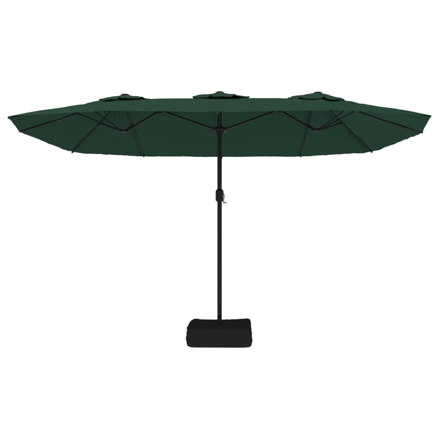 Parasol Dubbel Dak Met Led 449X265 Cm Groen