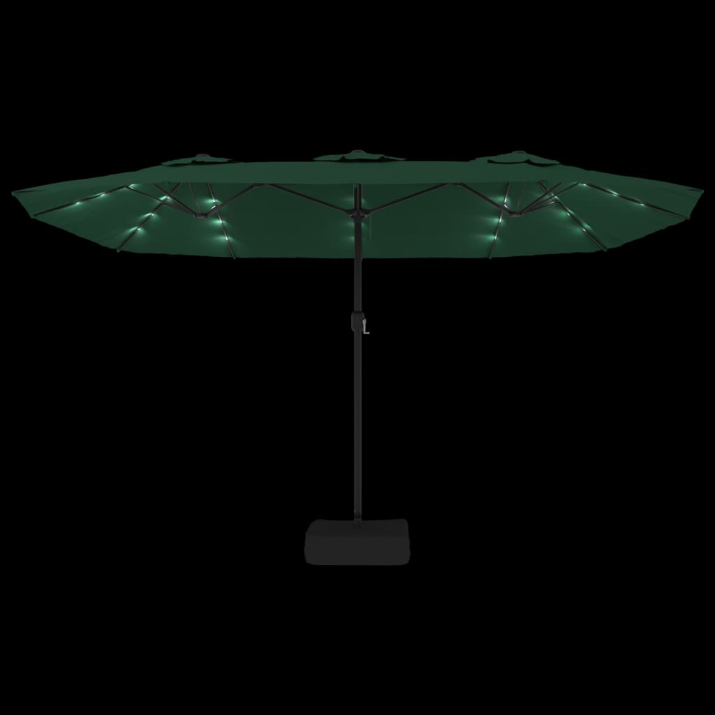 Parasol Dubbel Dak Met Led 449X265 Cm Groen
