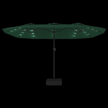 Parasol Dubbel Dak Met Led 449X265 Cm Groen