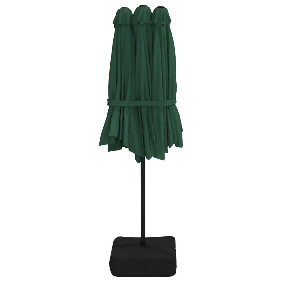 Parasol Dubbel Dak Met Led 449X265 Cm Groen