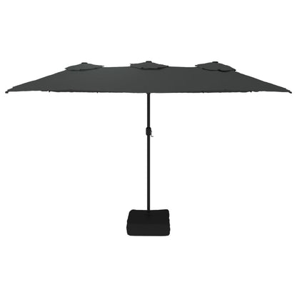 Parasol Dubbel Met Led 449X245 Cm Antracietkleurig