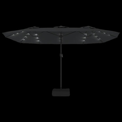 Parasol Dubbel Met Led 449X245 Cm Antracietkleurig