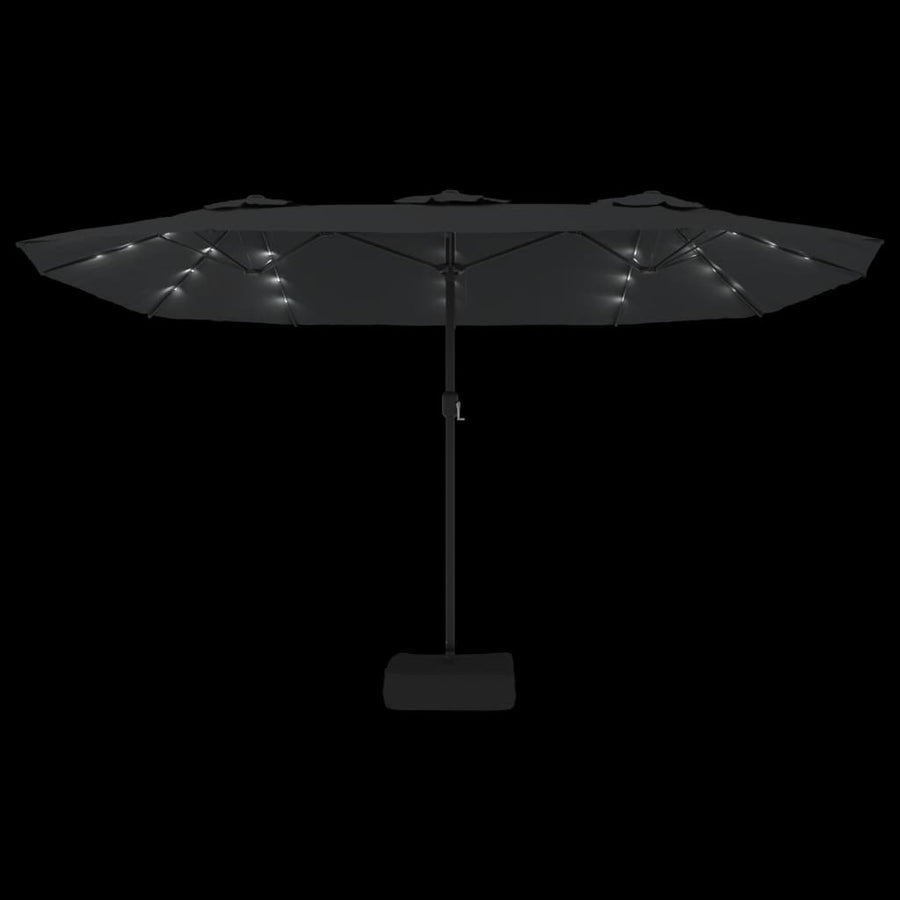 Parasol Dubbel Met Led 449X245 Cm Antracietkleurig
