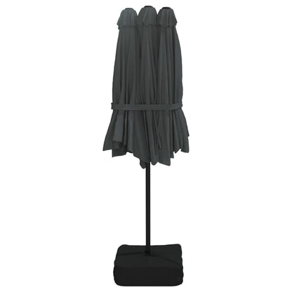 Parasol Dubbel Met Led 449X245 Cm Antracietkleurig