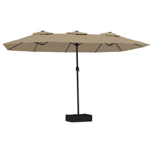 Parasol Dubbel Met Led 449X245 Cm Taupe