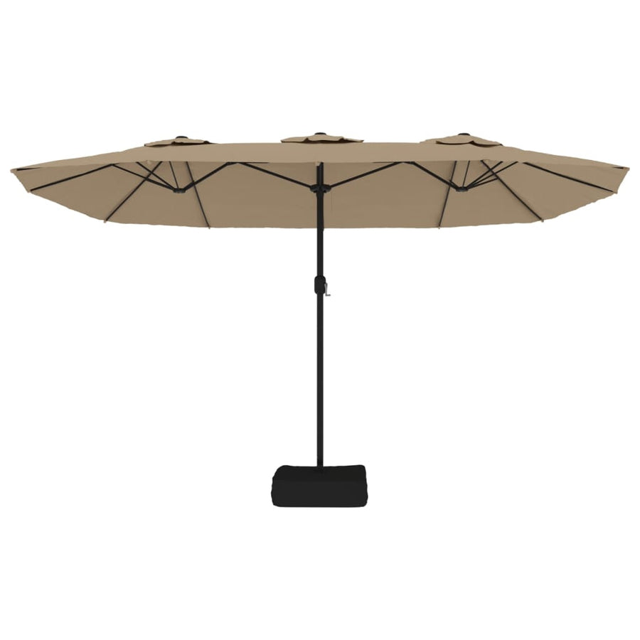 Parasol Dubbel Met Led 449X245 Cm Taupe
