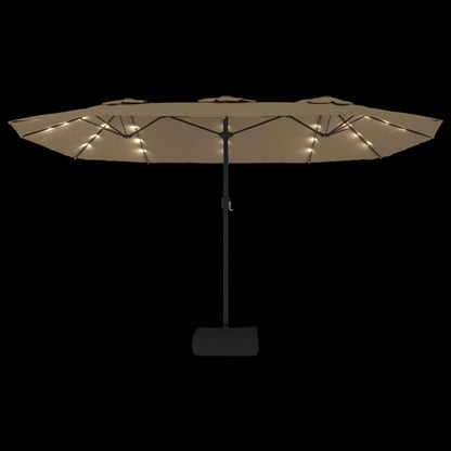 Parasol Dubbel Met Led 449X245 Cm Taupe