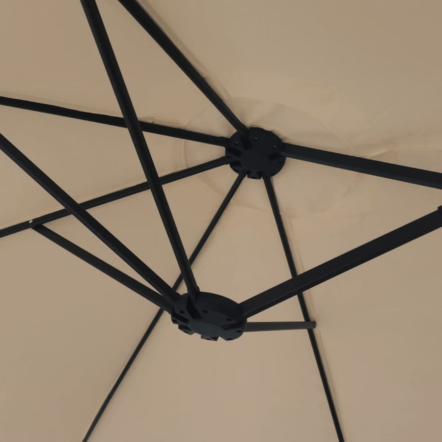 Parasol Dubbel Met Led 449X245 Cm Taupe