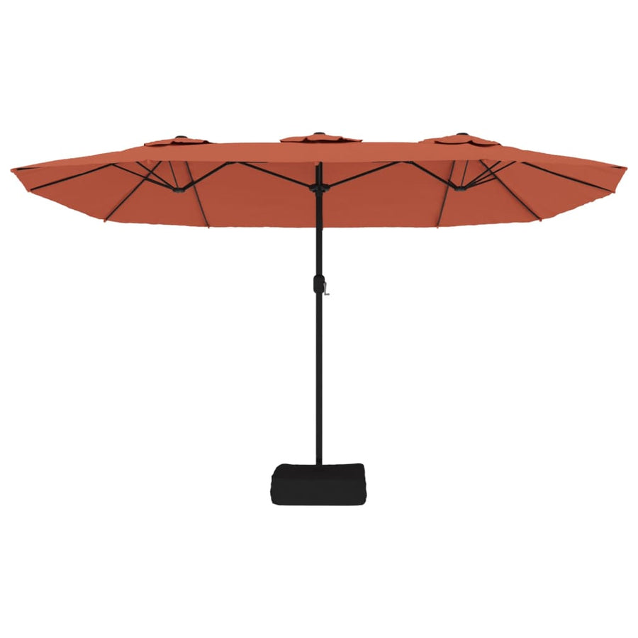 Parasol Dubbel Met Led 449X245 Cm Kleurig Terracotta