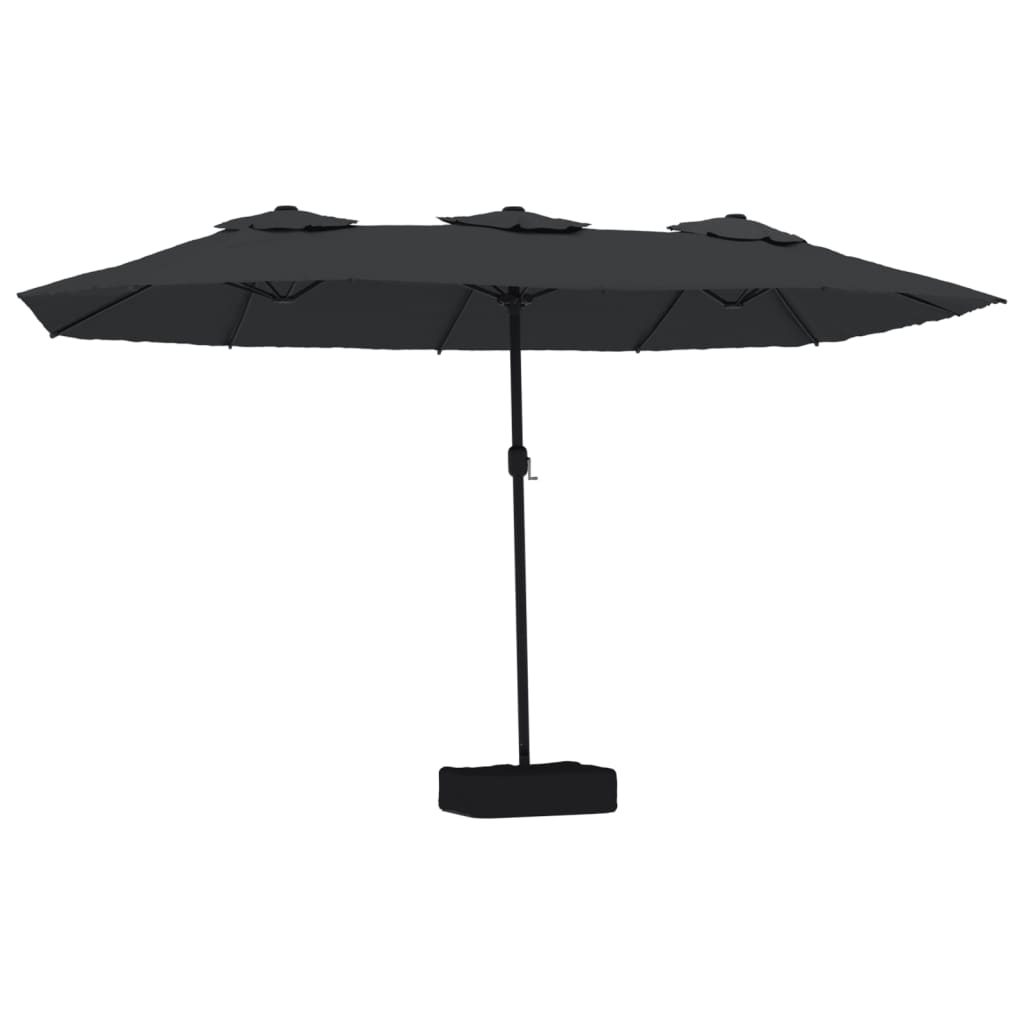 Parasol Dubbel Met Led 449X245 Cm Zwart