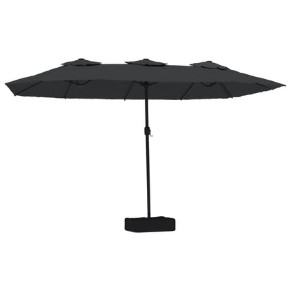 Parasol Dubbel Met Led 449X245 Cm Zwart