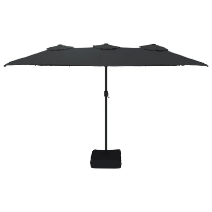 Parasol Dubbel Met Led 449X245 Cm Zwart