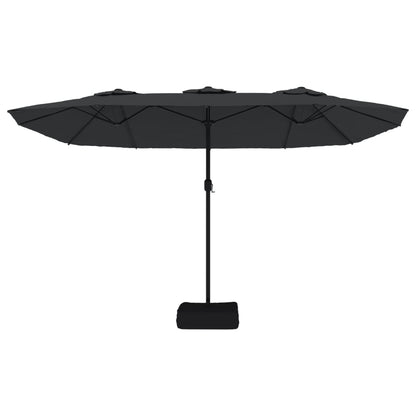Parasol Dubbel Met Led 449X245 Cm Zwart