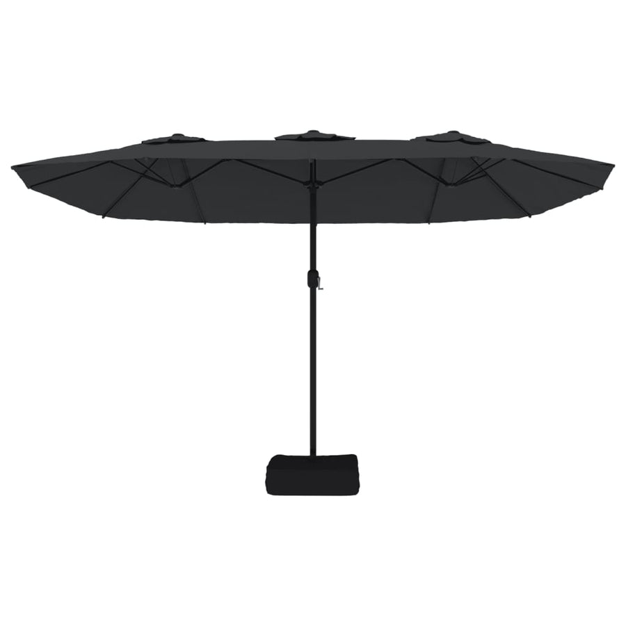 Parasol Dubbel Met Led 449X245 Cm Zwart