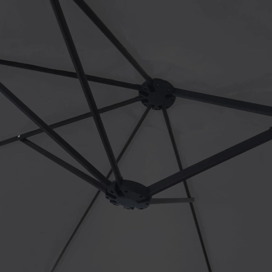 Parasol Dubbel Met Led 449X245 Cm Zwart