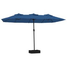 Parasol Dubbel Met Led 449X245 Cm Azuurblauw