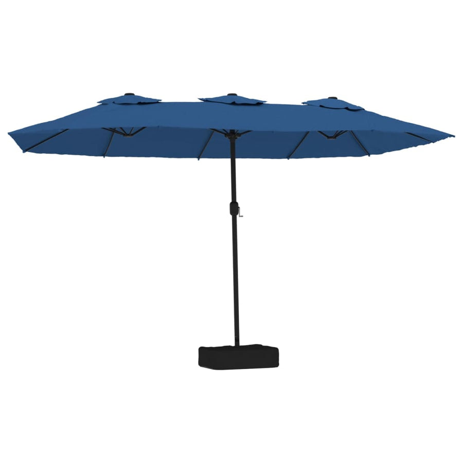 Parasol Dubbel Met Led 449X245 Cm Azuurblauw