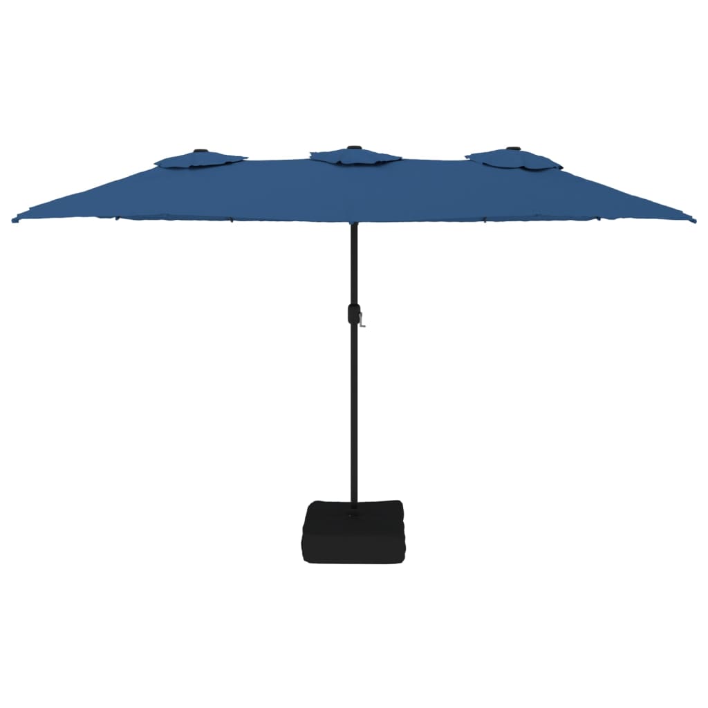 Parasol Dubbel Met Led 449X245 Cm Azuurblauw