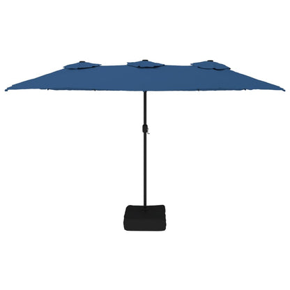 Parasol Dubbel Met Led 449X245 Cm Azuurblauw