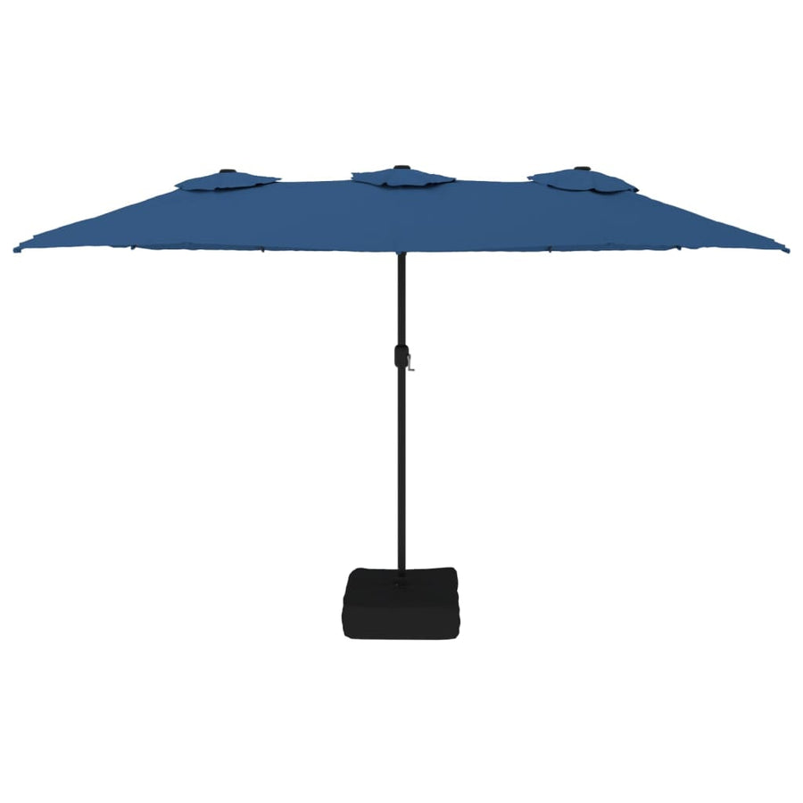 Parasol Dubbel Met Led 449X245 Cm Azuurblauw