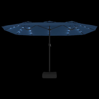 Parasol Dubbel Met Led 449X245 Cm Azuurblauw