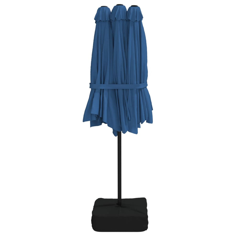 Parasol Dubbel Met Led 449X245 Cm Azuurblauw