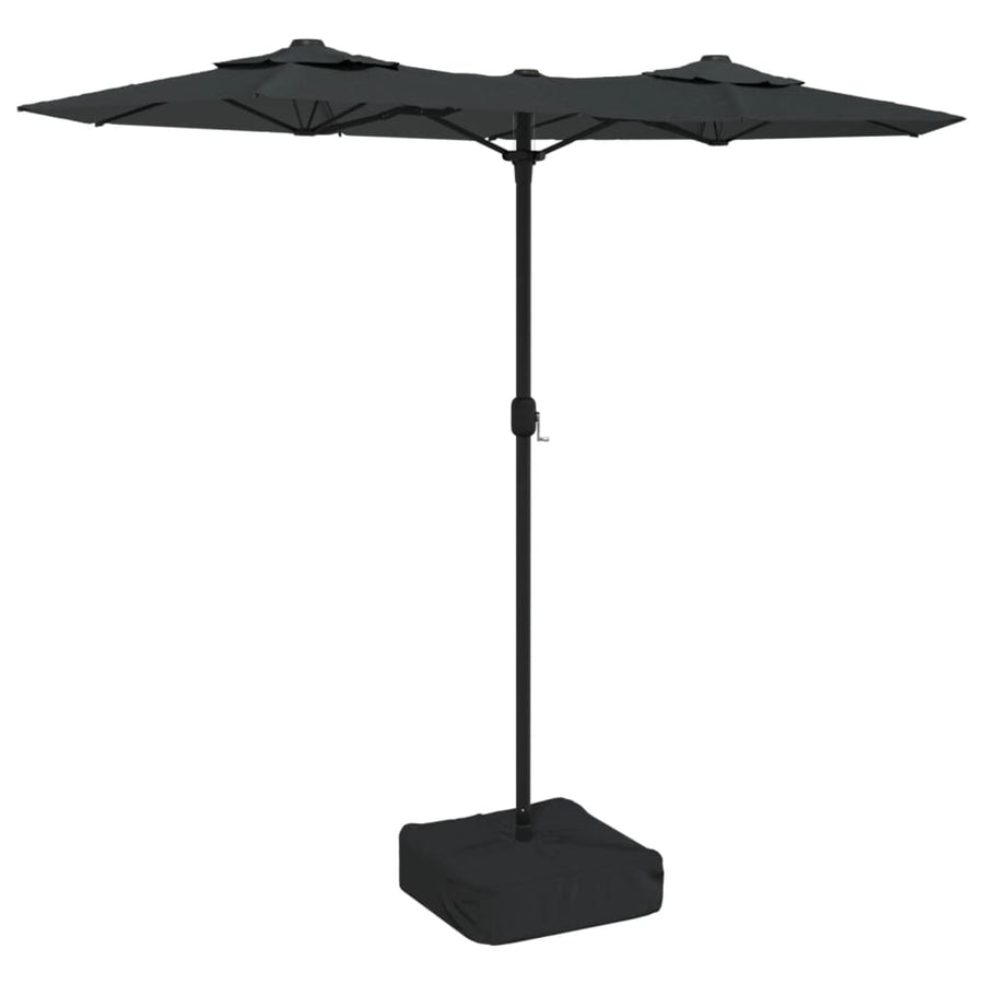 Parasol dubbel dak 316x145 cm antracietkleurig