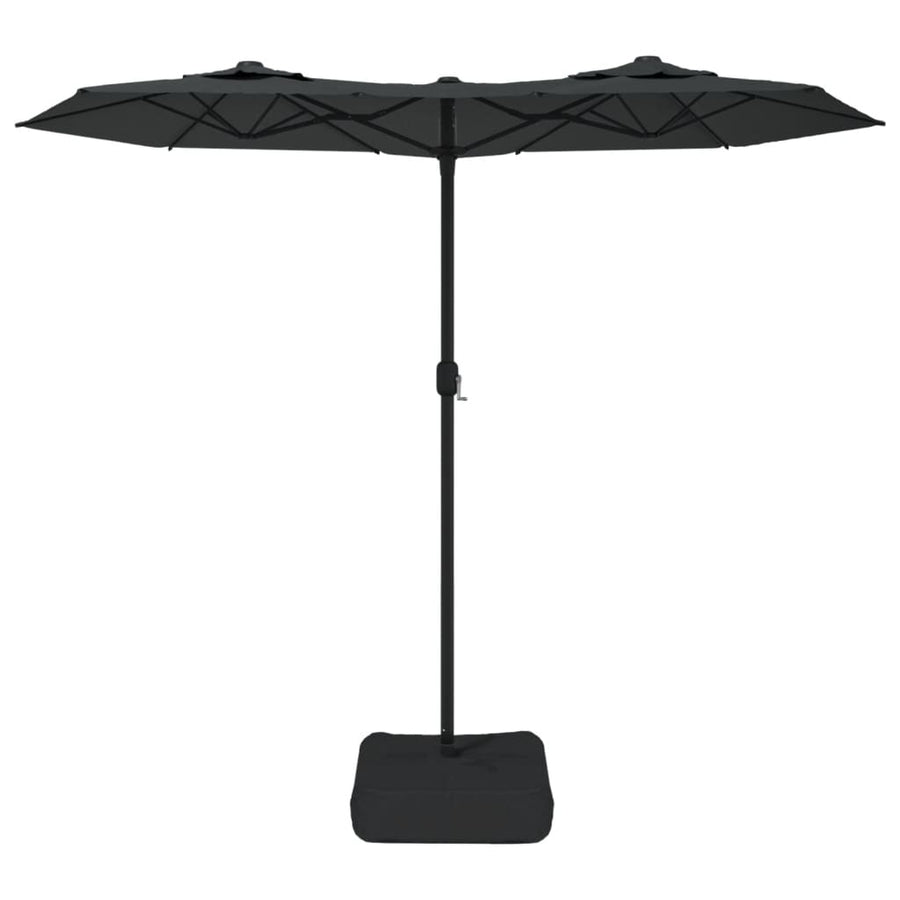 Parasol dubbel dak 316x145 cm antracietkleurig