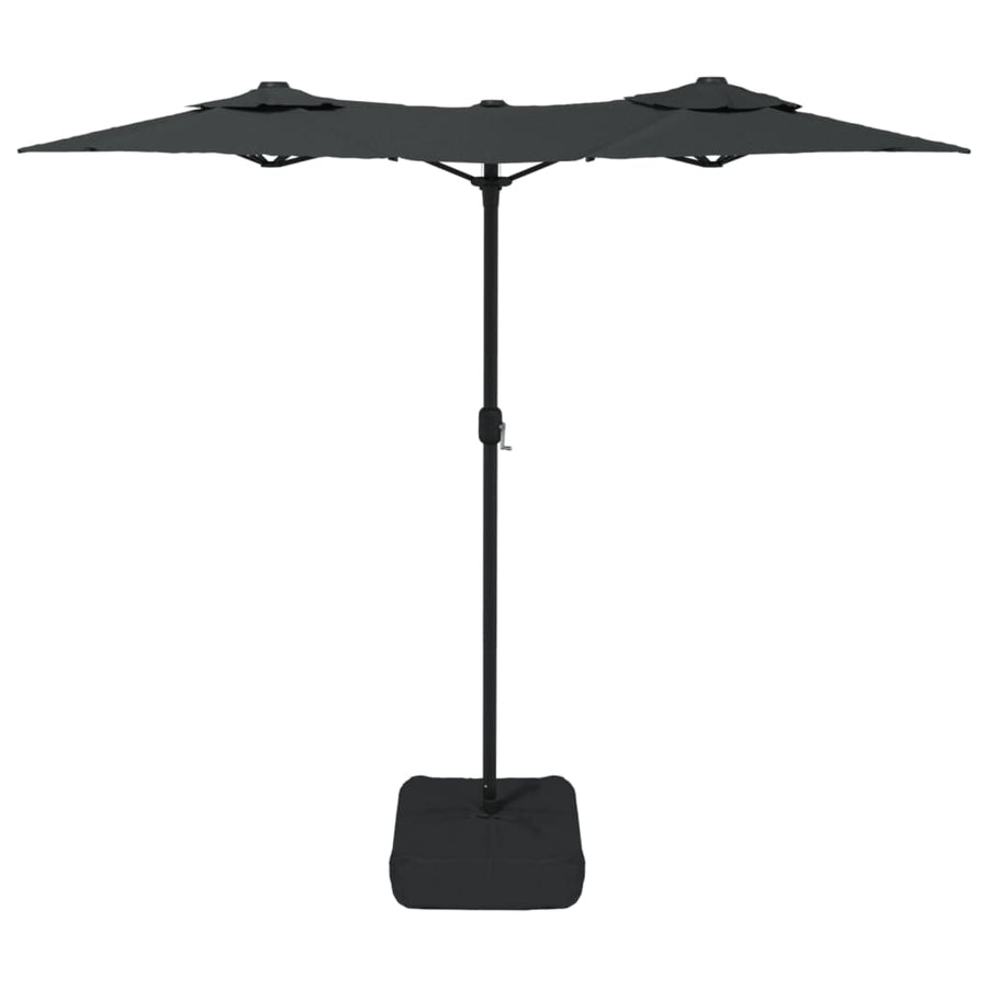 Parasol dubbel dak 316x145 cm antracietkleurig