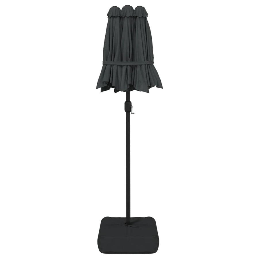 Parasol dubbel dak 316x145 cm antracietkleurig