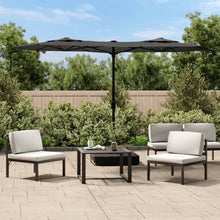 Parasol dubbel dak 316x145 cm antracietkleurig