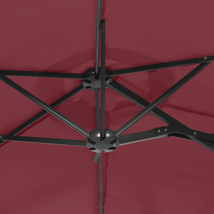 Parasol Dubbel Dak 316X240 Cm Bordeaux Rood