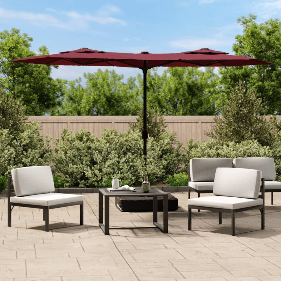 Parasol Dubbel Dak 316X240 Cm Bordeaux Rood