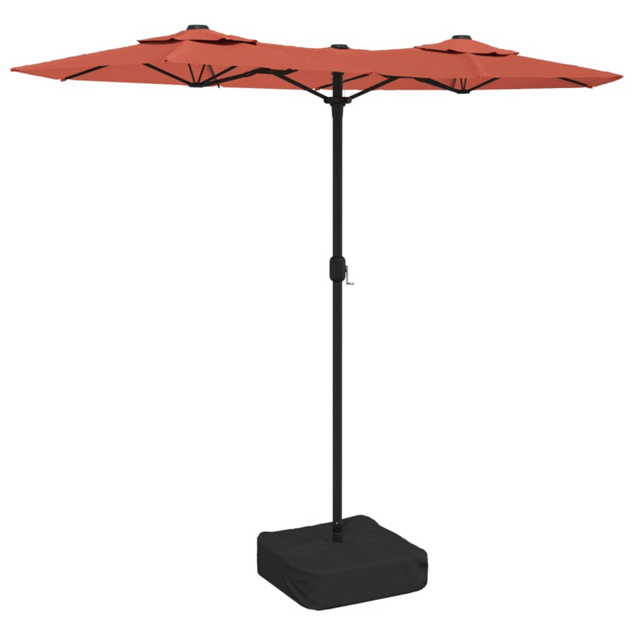 Parasol dubbel dak 316x240 cm terracottakleurig