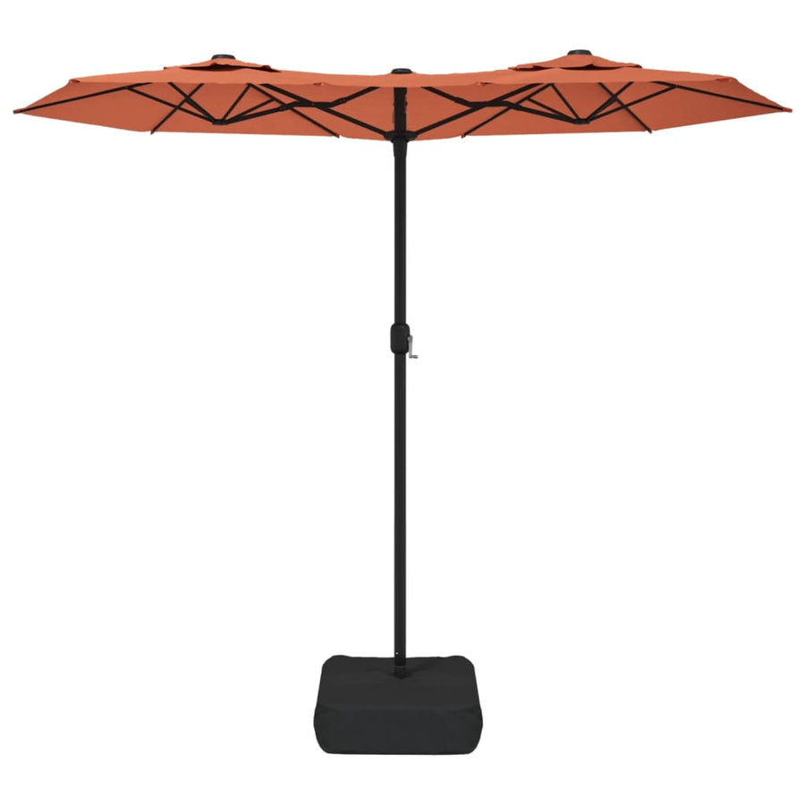 Parasol dubbel dak 316x240 cm terracottakleurig