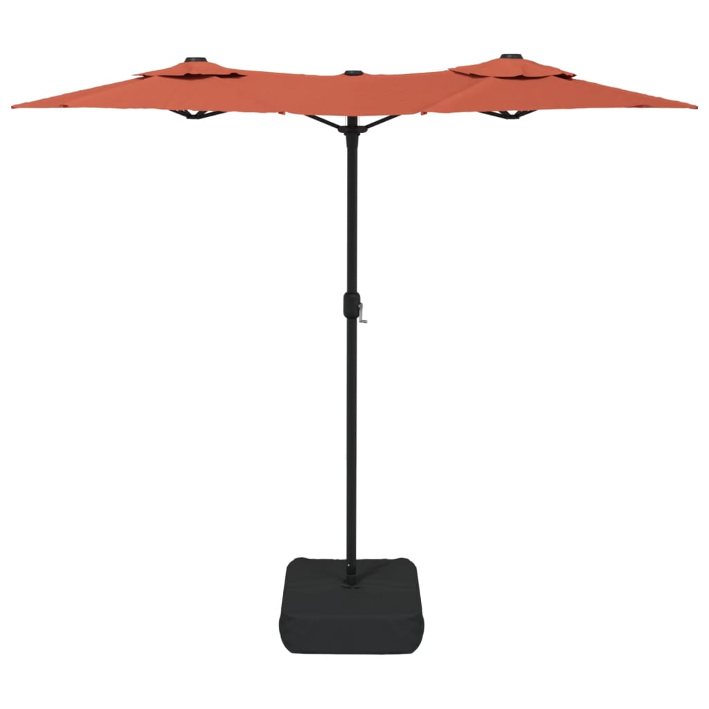 Parasol dubbel dak 316x240 cm terracottakleurig
