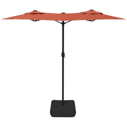 Parasol dubbel dak 316x240 cm terracottakleurig