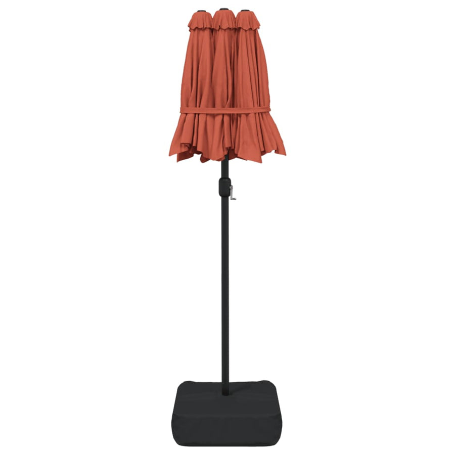 Parasol dubbel dak 316x240 cm terracottakleurig