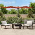 Parasol double roof 316x145 cm terracotta-colored