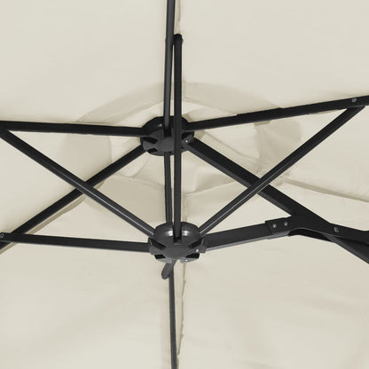 Parasol Dubbel Met Led's 316X240 Cm Zandwit